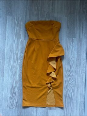 Mustard Yellow Strapless Dress